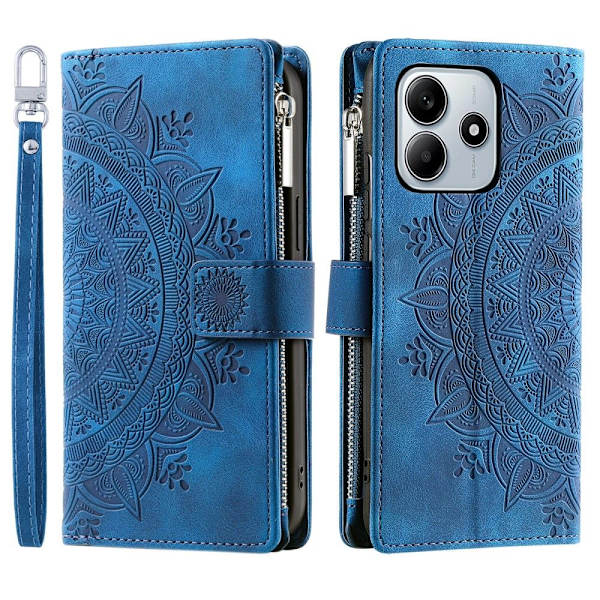Xiaomi Redmi Note 14 5G Fodral Mandala Läder Blå