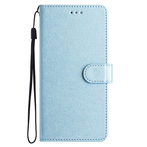 iPhone 16 Pro Max Fodral Silk Textur Med Snodd Ljus Blå