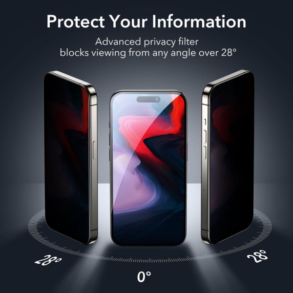 ESR iPhone 15 Pro Skärmskydd Härdat Glas Privacy