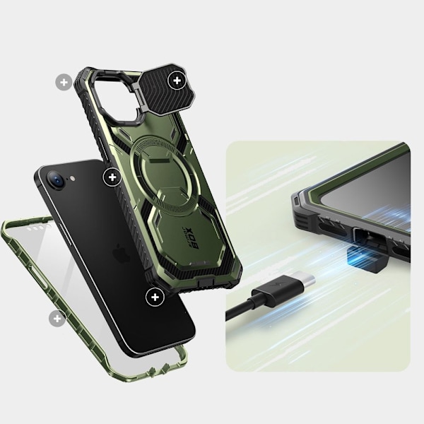 Supcase iPhone 16e Skal MagSafe Iblsn ArmorBox Guldan