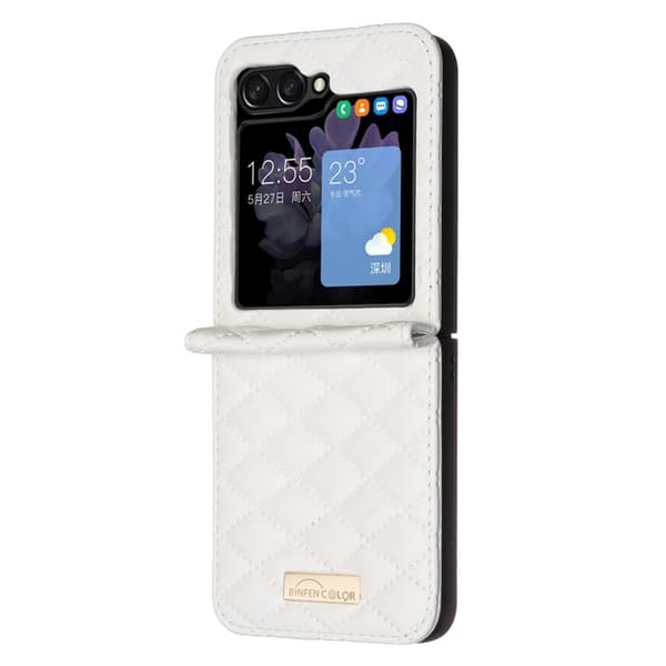 Galaxy Z Flip 6 / 7 FE Skal Diamond Textur Vit