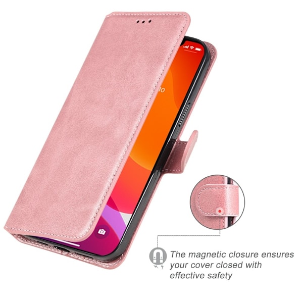 iPhone 13 Pro Max Fodral Läder Roséguld Rosa guld