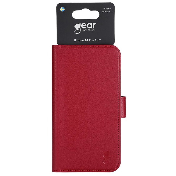 GEAR iPhone 14 Pro Fodral Läder Röd
