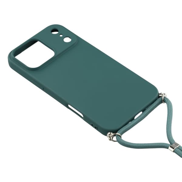 iPhone 17 Pro Skal Med Mobilsnöre TPU Mörk Grön