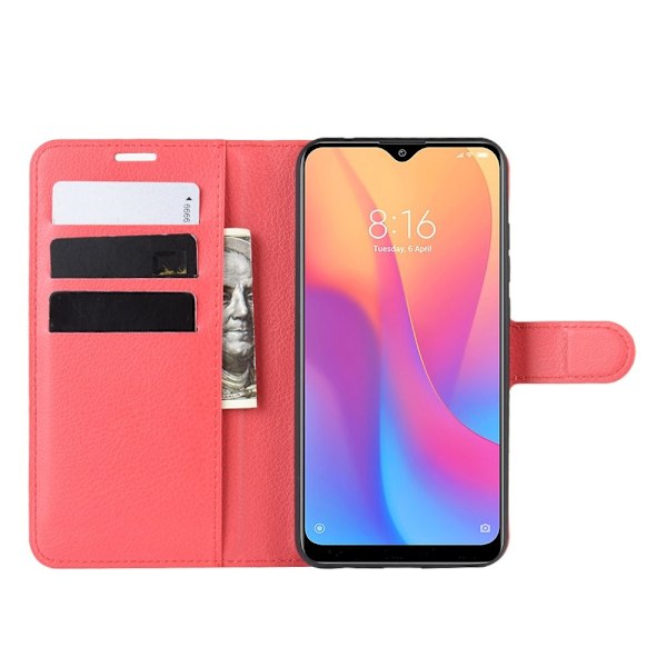 Xiaomi Redmi 8A - Litchi Plånboksfodral - Röd Röd