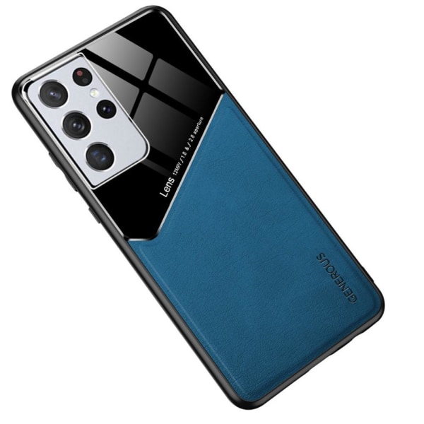 Samsung Galaxy S21 Ultra - Hybrid Skal Med Inbyggd Magnetplatta Blue Blå