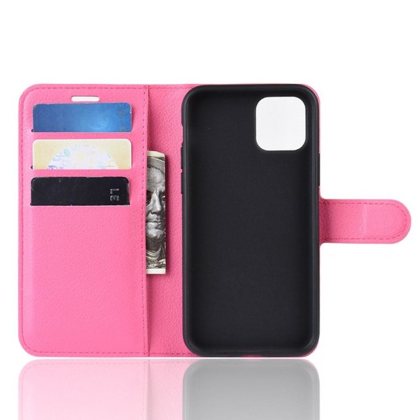 iPhone 11 - Litchi Plånboksfodral - Rosa Pink Rosa