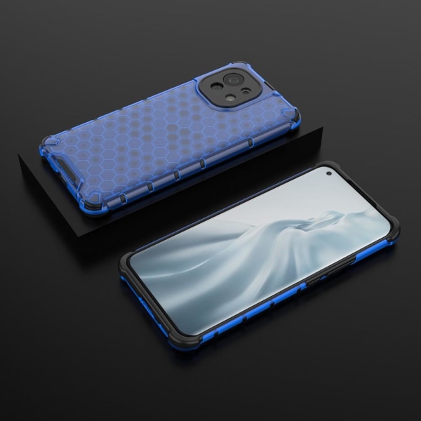 Xiaomi Mi 11 - Armor Honeycomb Textur Skal - Blå Blue Blå