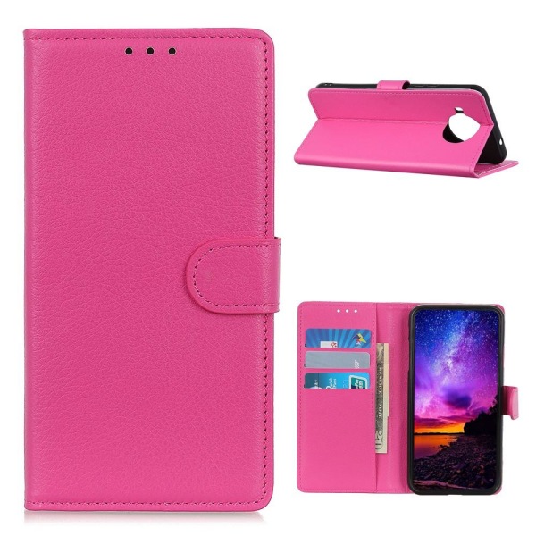 Xiaomi Mi 10T Lite 5G - Litchi Textur Fodral - Rosa Pink Rosa