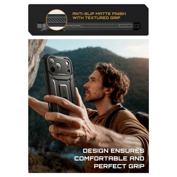Supcase iPhone 17 Pro Skal Unicorn Beetle Pro Svart