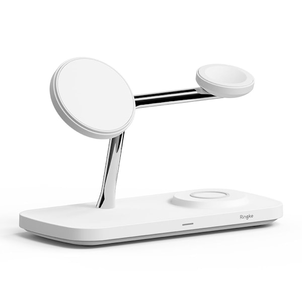 Ringke Qi2 3in1 Trådlös Magnetisk MagSafe Laddare Vit
