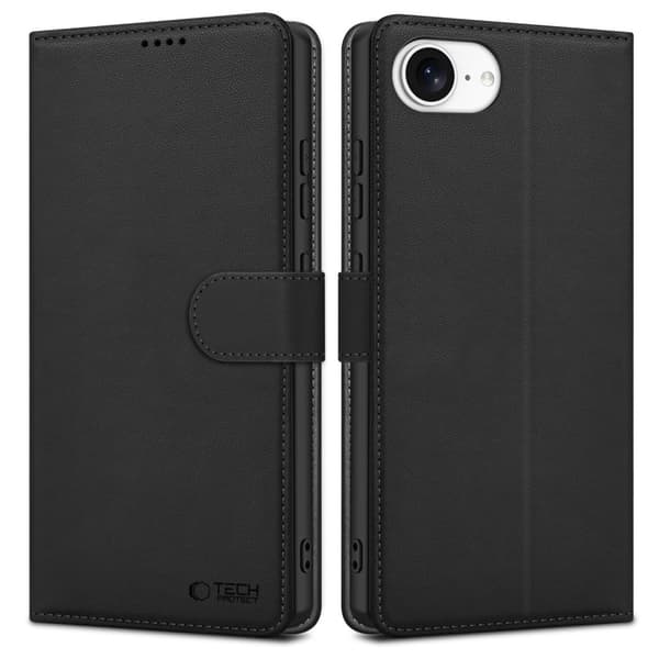 Tech-Protect iPhone 17e / 16e Fodral Läder Svart