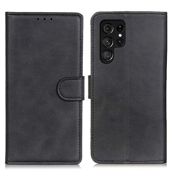 Samsung Galaxy S23 Ultra Fodral Solid Läder Svart