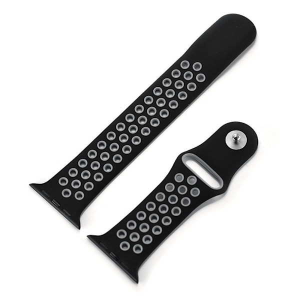 Armband i Silikon - Apple Watch 38/40/41 mm - Svart/Grå Svart/Grå Svart/Grå