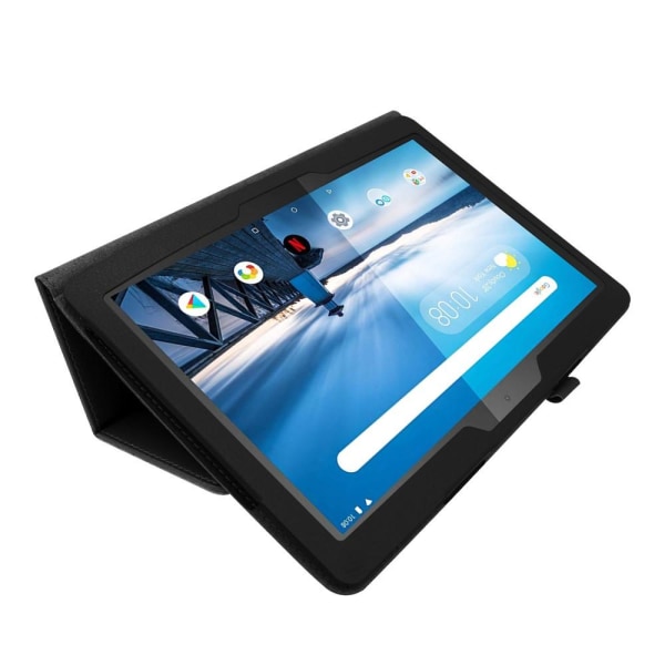 Lenovo Tab P10 10.1 - Litchi läderfodral - Svart Black Svart