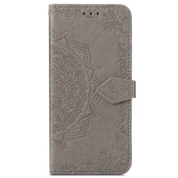 Samsung Galaxy S22 Plus Fodral Mandala Läder Grå