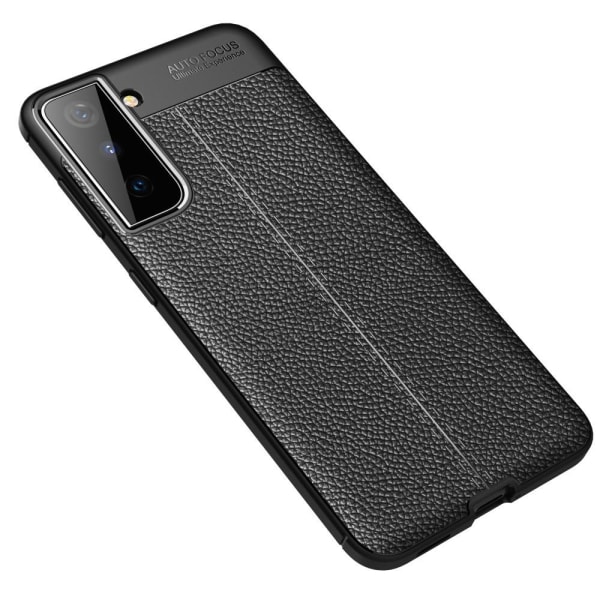 Samsung Galaxy S21 - Litchi Textur Skal - Svart Black Svart