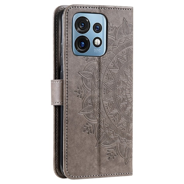 Motorola Edge 40 Pro 5G Fodral Mandala Läder Grå
