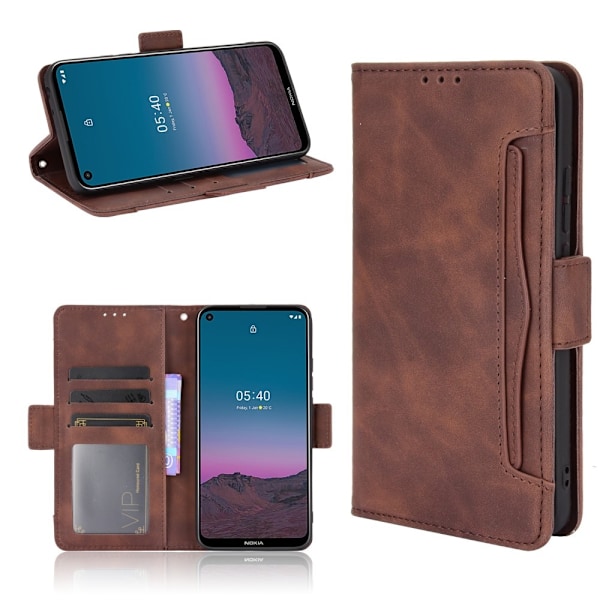 Nokia 5.4 - Fodral Med Avtagbart Kortfodral - Brun Brown Brun