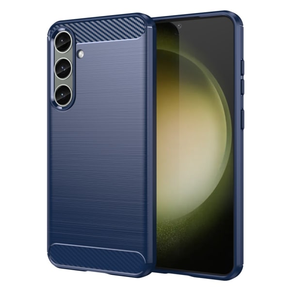 Samsung Galaxy S24 Plus Skal Borstad Stål Textur Blå