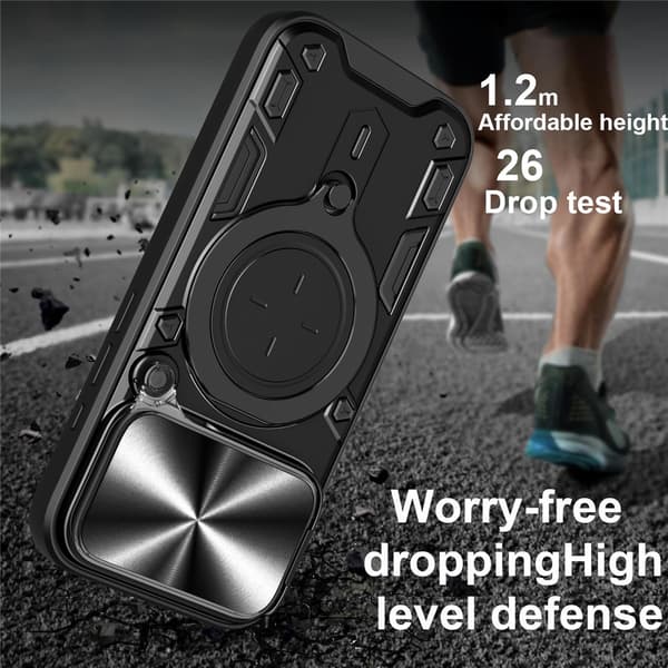 iPhone 17 Pro Skal CamShield Kickstand Hybrid Svart