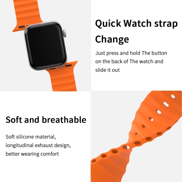 Apple Watch 41/40/38 mm Armband Ocean Wave Orange