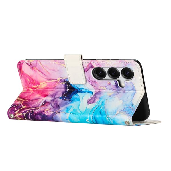 Samsung Galaxy S26 Fodral Läder Marmor Rosa / Lila