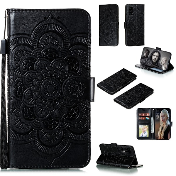 Huawei P40 - Mandala Plånboksfodral - Svart Black Svart