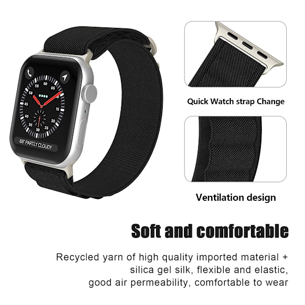 Apple Watch 38/40/41 mm Armband Alpine Pro Loop Svart
