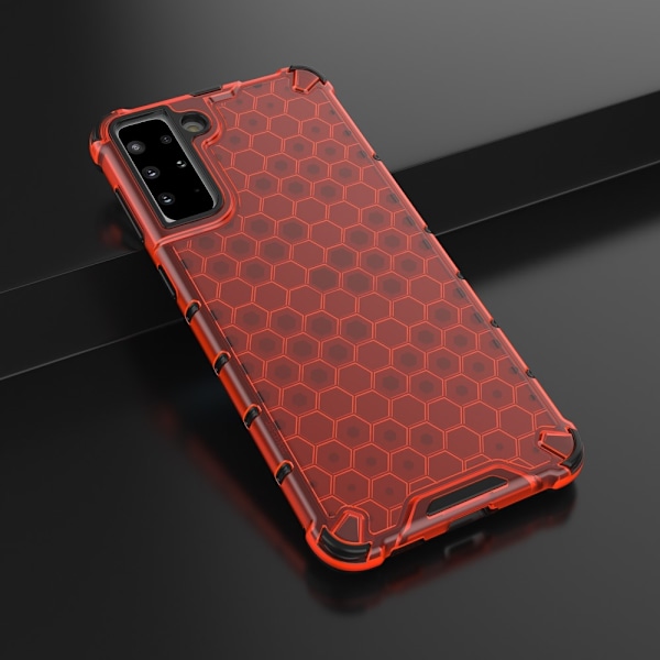 Samsung Galaxy S21 Plus - Armor Honeycomb Textur - Röd Red Röd