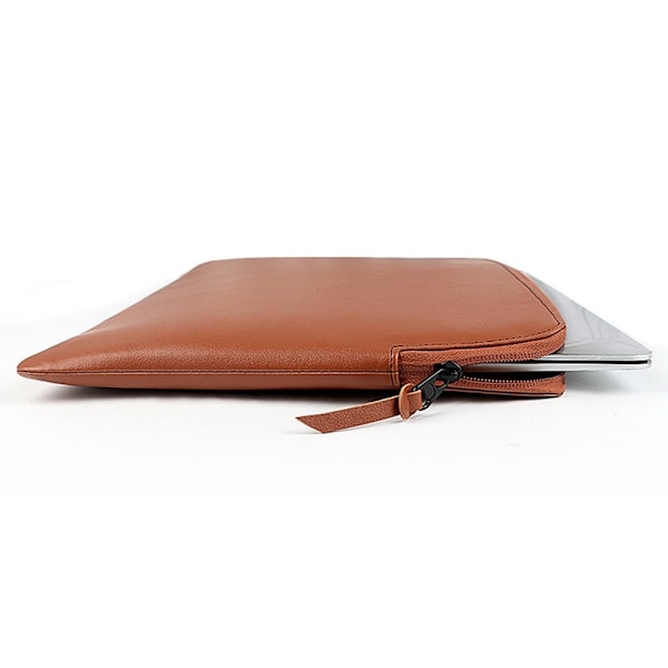 Läder Laptop Sleeve Med Mjukt Foder 13.3" Rosa