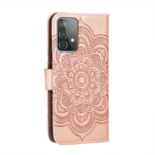 Samsung Galaxy A52 / A52s - Mandala Läder Fodral - Roséguld Roséguld Roséguld