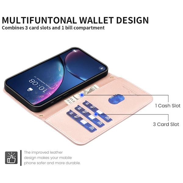 Samsung Galaxy S25 Ultra Fodral Läder Rutor Roséguld