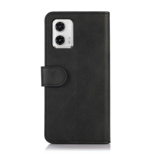 Motorola Moto G73 5G Fodral Solid Läder Svart