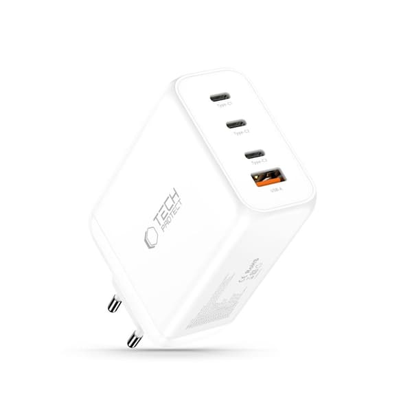 Tech-Protect 240W Väggladdare PD QC3.0 USB-C / USB-A Vit