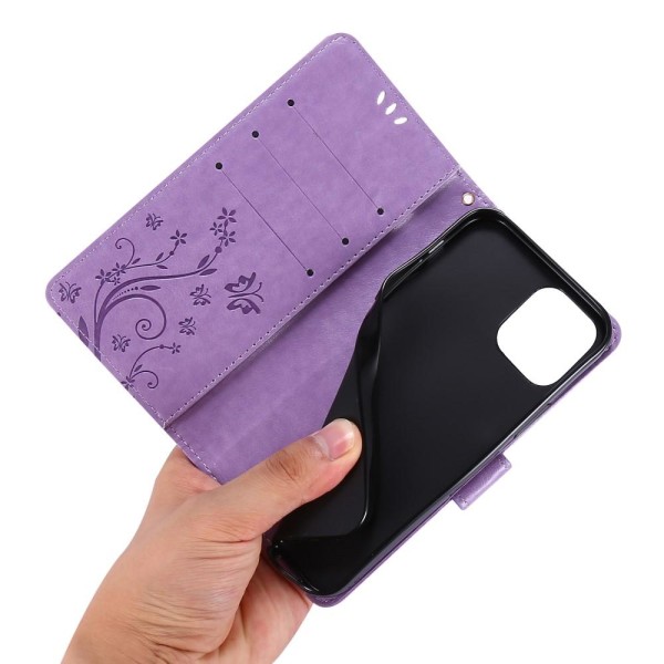 iPhone 12 / 12 Pro - Flower Fodral - Lila Purple Lila