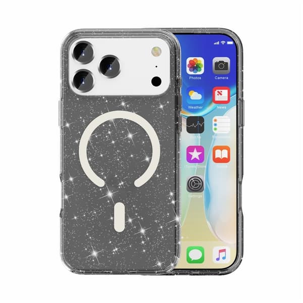iPhone 17 Pro Max/18 Pro Max Skal MagSafe Glitter Svart