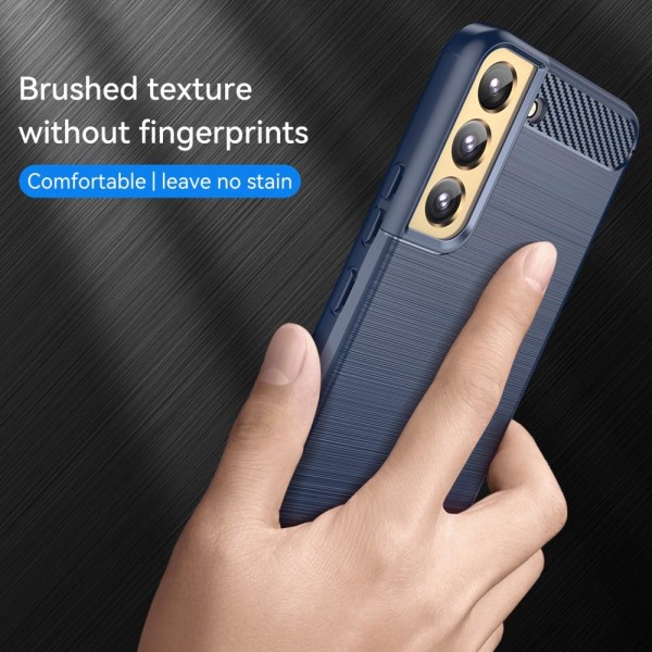 Samsung Galaxy S22 Plus Skal Borstad Stål Textur Blå