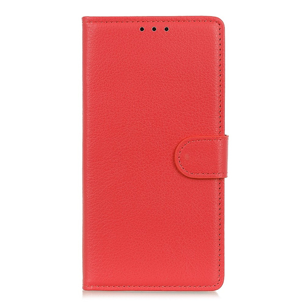 Samsung Galaxy A02s - Litchi Läder Fodral - Röd Red Röd