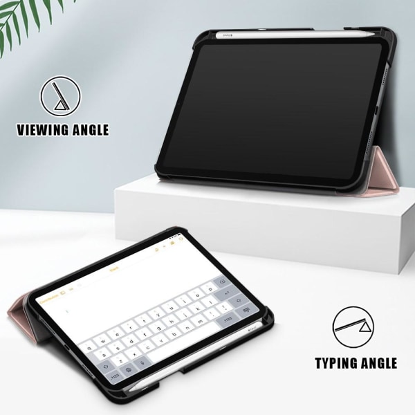 iPad Mini (2021) Fodral Tri-Fold Med Pennhållare Roséguld