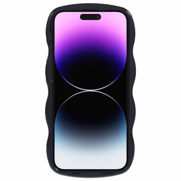 iPhone 14 Pro Max Mobilskal Wavy Textur Svart