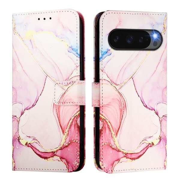 Google Pixel 10/10 Pro / 9/9 Pro Fodral Marmor Roséguld