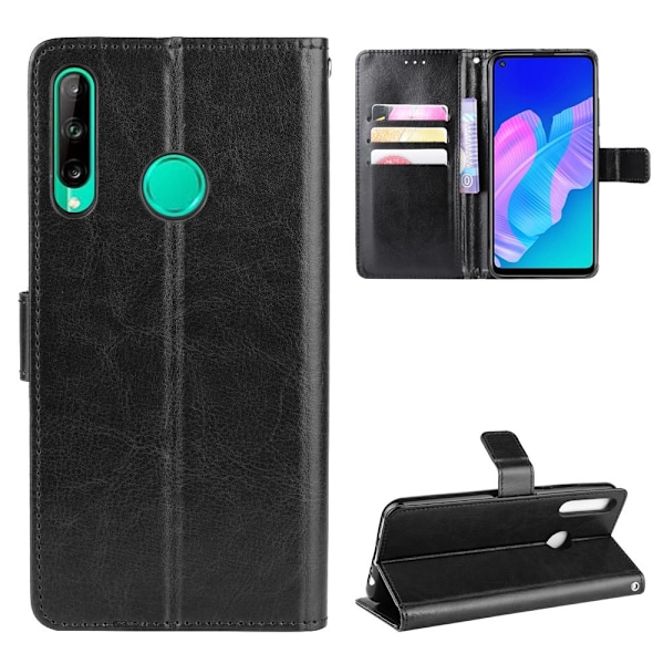 Huawei P40 Lite E - Crazy Horse Plånboksfodral - Svart Black Svart