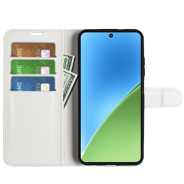 Xiaomi 15 Fodral Litchi Läder Vit