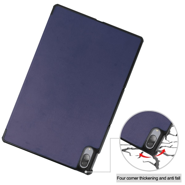 Lenovo Tab P11 Pro - Tri-Fold Läder Fodral - Mörk Blå DarkBlue Mörk Blå