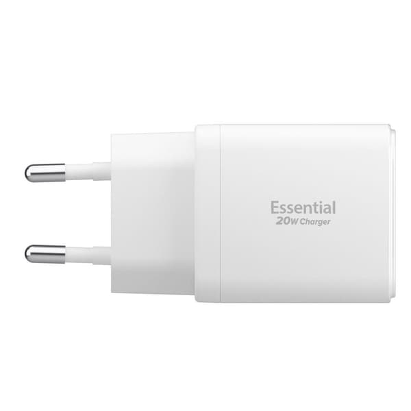 Spigen 20W Väggladdare USB-C / USB-A Essential Vit
