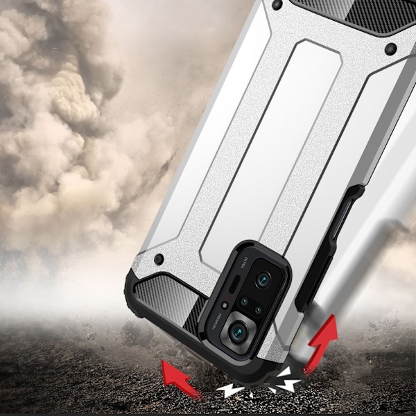 Xiaomi Redmi Note 10 Pro - Shockproof Armor Hybrid Skal - Röd Röd