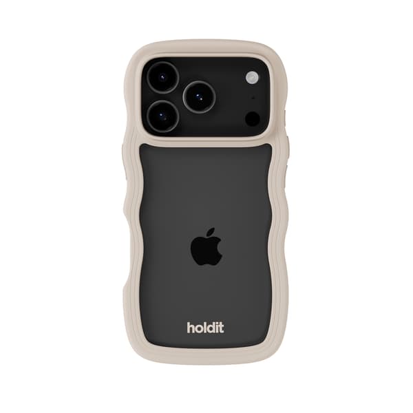 holdit iPhone 17 Pro Mobilskal Wavy Light Beige/Transparent