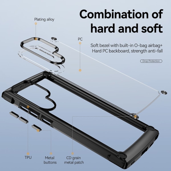 Samsung Galaxy S23 Ultra Skal Shockproof Hybrid Svart