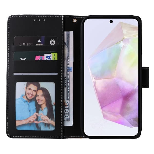 Samsung Galaxy A18/A17/A26 Fodral Läder Marmor Svart
